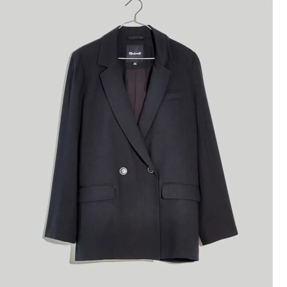 Madewell XS Drapeweave Caldwell Double-Breasted Blazer Academia Contemporary
